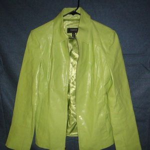 lime green leather jacket